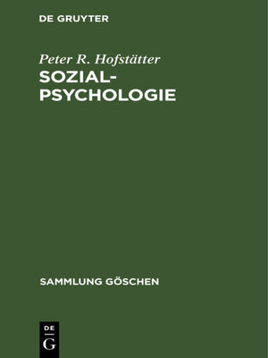cover image of Sozialpsychologie